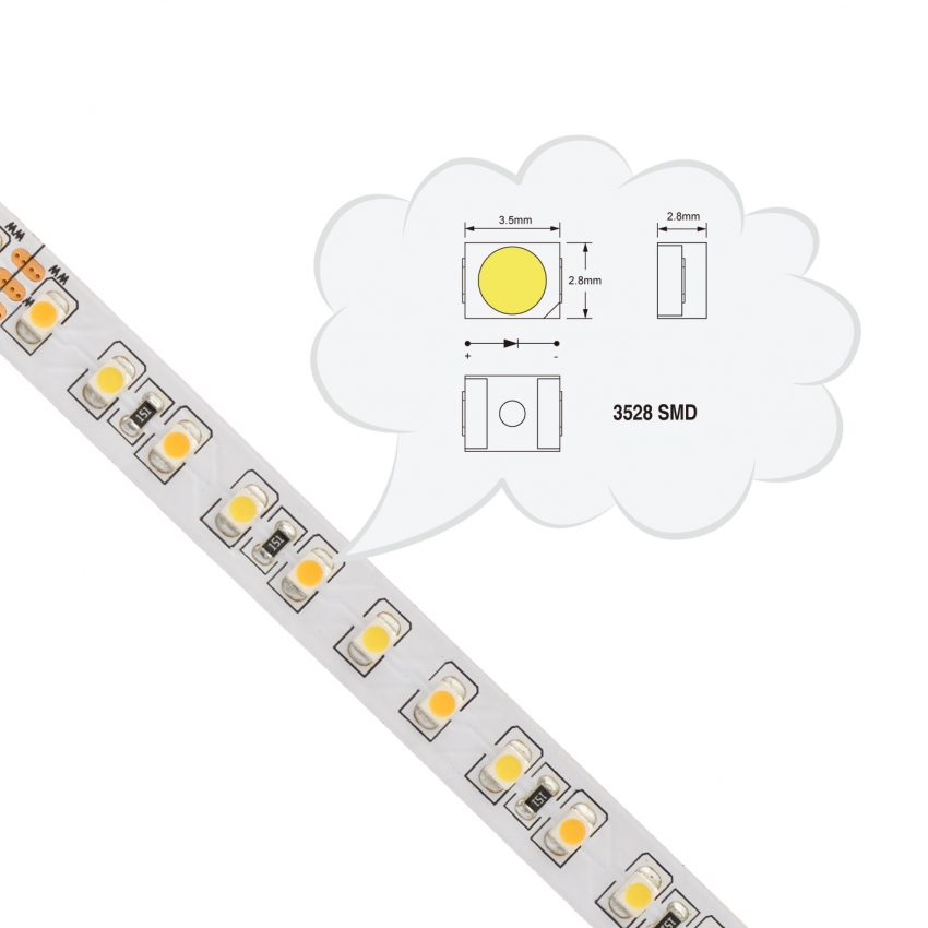 3528 120Leds/m WW+PW dual white led strip-6